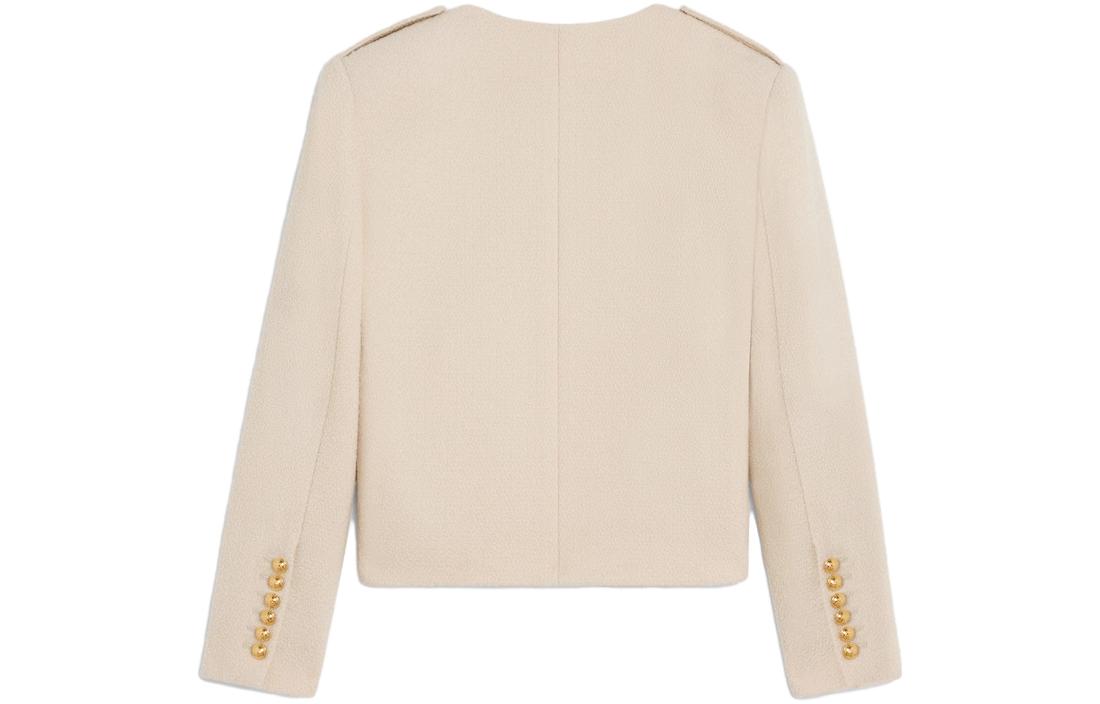 Lookbook (W) CÉLINE SS23 Cárdigan de Punto Beige Tweed con Botones. 2V51Q371R-12CR