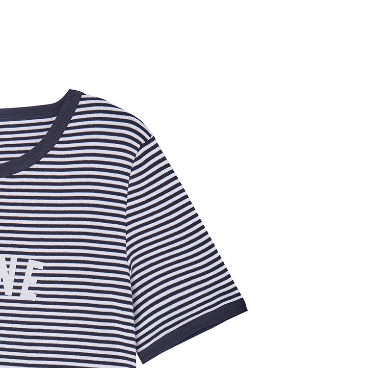 Purchase (Women) CELINE SS23  Black Anchor Striped Logo Print T-Shirt. 2X80D364V-01OB