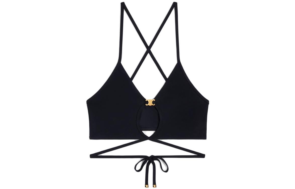 (Women) CELINE SS23  Black Lace-Up Cutout Cami Top. 2X24G152C-38NO
