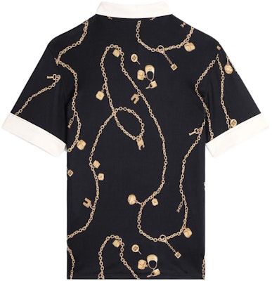 (W) CELINE SS23 黑色拼接圖案印花POLO襯衫. 2B832468U-96NL Lookbook (W) CELINE SS23 黑色拼接圖案印花POLO襯衫. 2B832468U-96NL