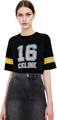 (Women) CELINE SS23 Black Striped Digital Logo Crewneck T-Shirt. 2Y91A450I-38WL Purchase (Women) CELINE SS23 Black Striped Digital Logo Crewneck T-Shirt. 2Y91A450I-38WL