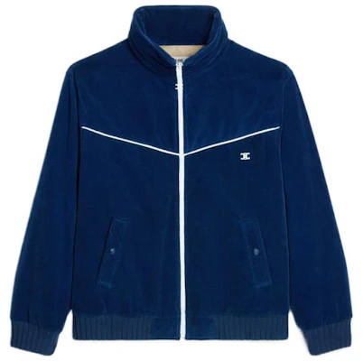 (W) 赛琳SS23蓝色标志刺绣拉链夹克. 2Q595902T-08OY Order (W) 赛琳SS23蓝色标志刺绣拉链夹克. 2Q595902T-08OY