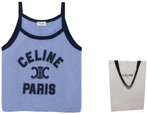 (W) セリーヌ SS23 ブルーロゴプリントタンクトップ 2X89D485F-07BQ Shop (W) セリーヌ SS23 ブルーロゴプリントタンクトップ 2X89D485F-07BQ