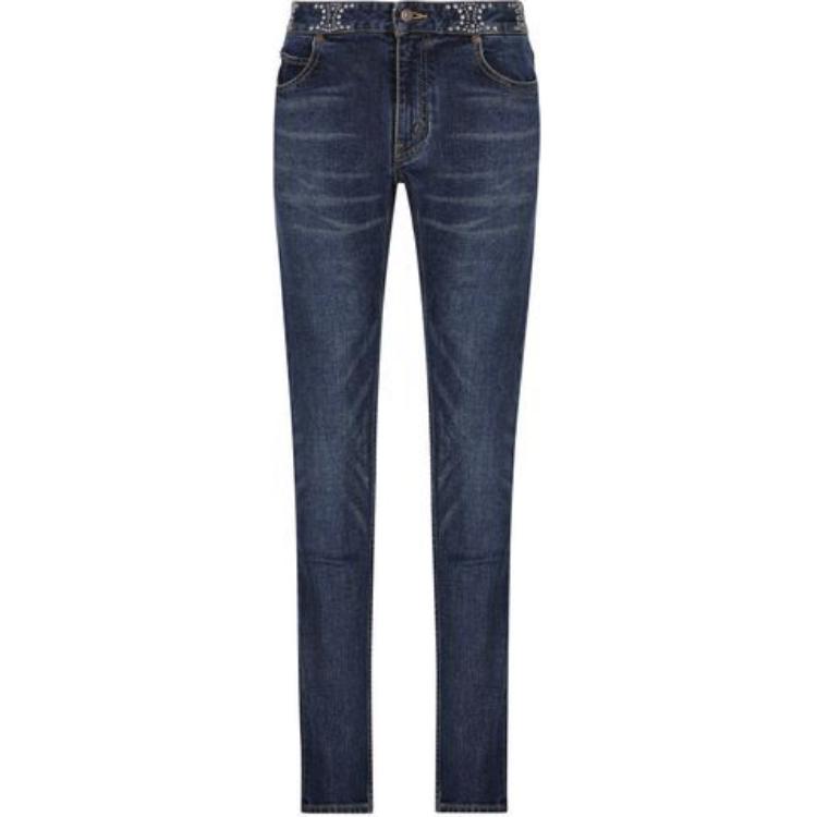 (Women) CELINE SS23  Blue Low-Waisted Slim Washed Studded Jeans 2N972255V-08DL