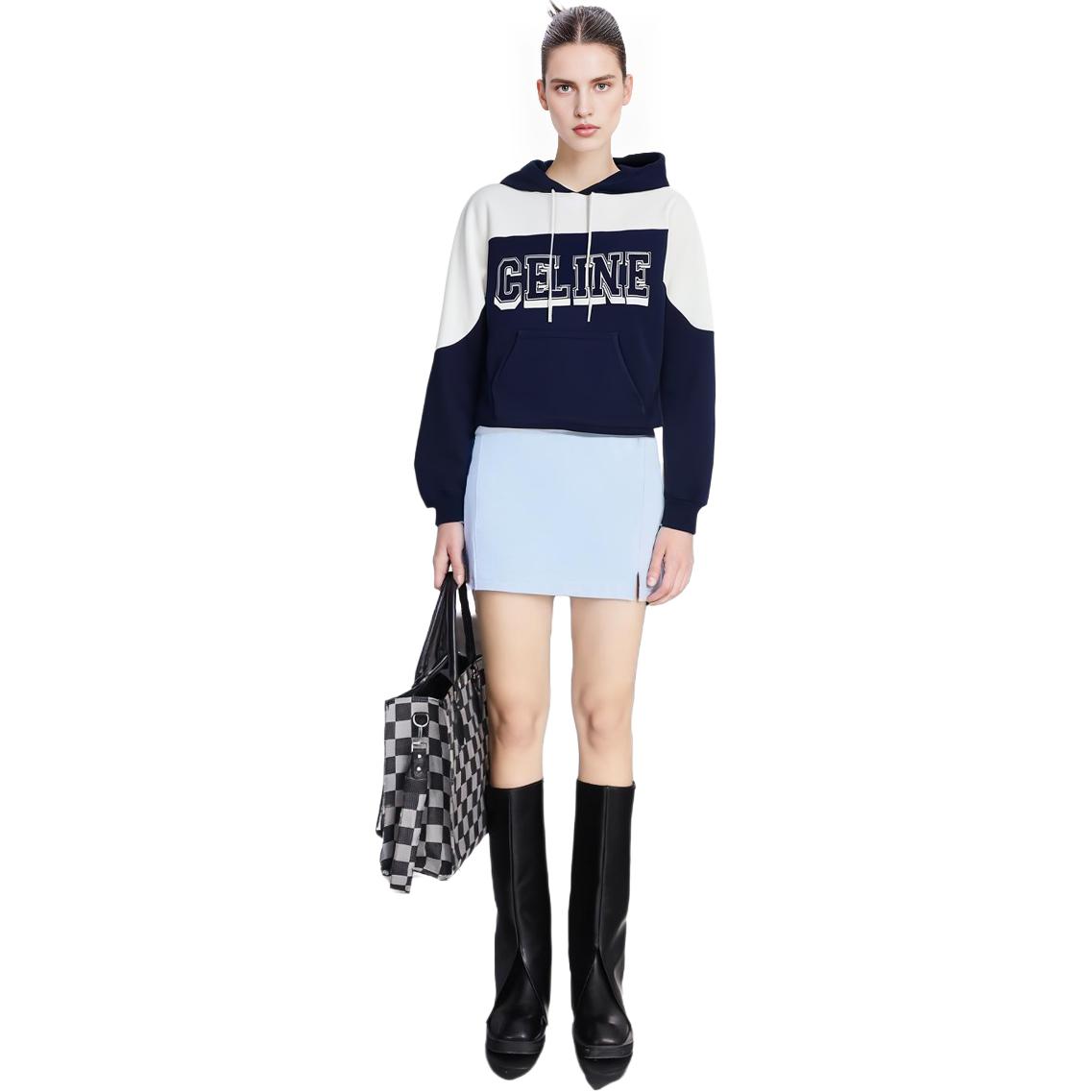 (Women) CELINE SS23  Blue Patchwork Letter Print Hoodie. 2Y52A670Q-07OW 圖 5