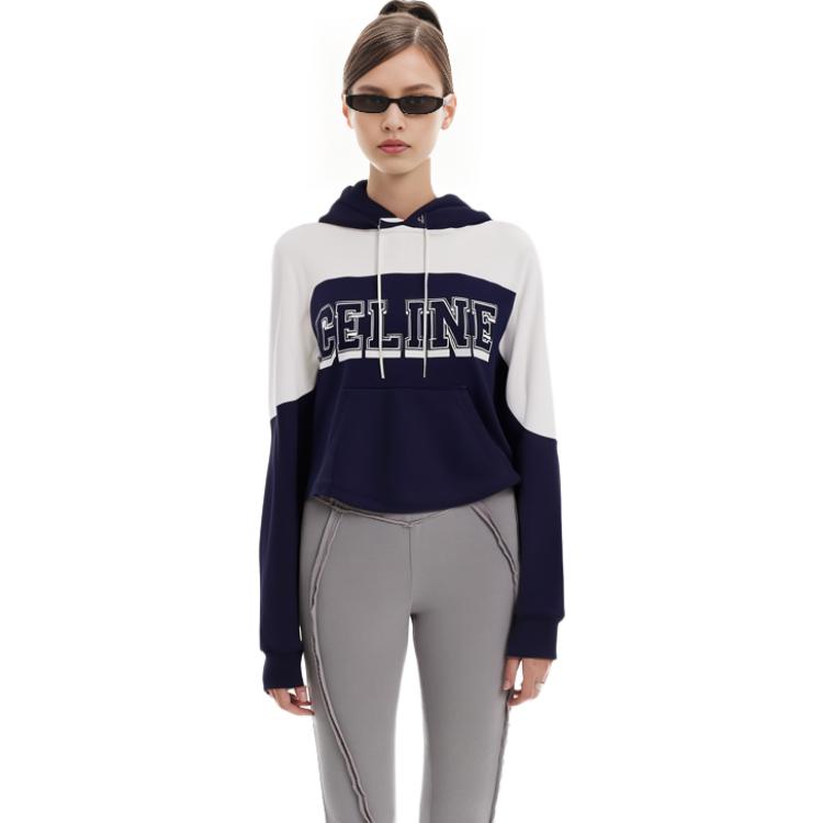 (Women) CELINE SS23  Blue Patchwork Letter Print Hoodie. 2Y52A670Q-07OW 圖 6