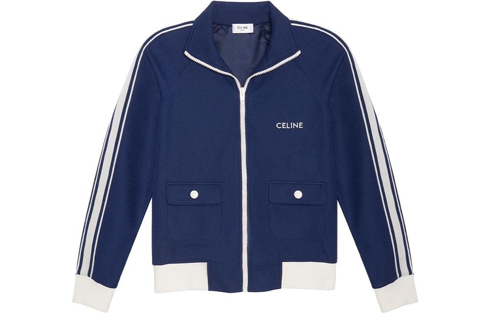 Order (Women) CELINE SS23  Blue Striped Logo Embroidered Long Sleeve Jacket 2Y28C186V-07OW
