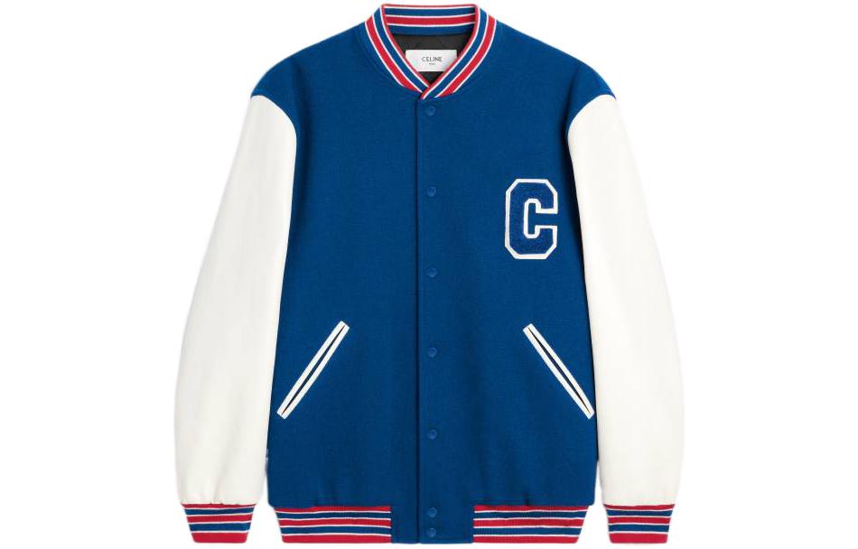 (Women) CELINE SS23  Blue Striped Logo Print Varsity Jacket 2W804896C-07CO 圖 2
