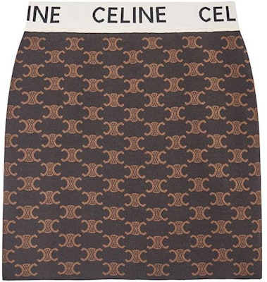 (Women) CELINE SS23 Brown High-Waist Slim Fit Casual Skirt with Allover Logo. 2AG04916T-19BR Lookbook (Women) CELINE SS23 Brown High-Waist Slim Fit Casual Skirt with Allover Logo. 2AG04916T-19BR