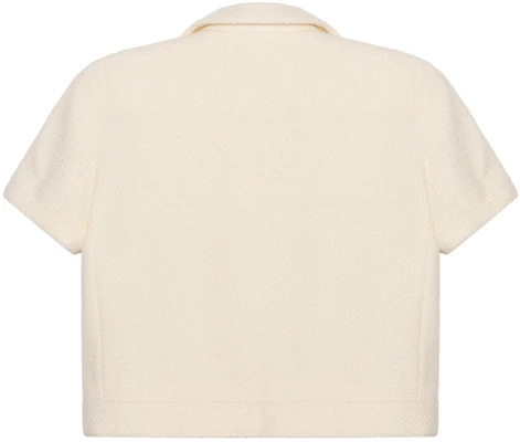 (W) CELINE SS23 Chaqueta Casual Blanca de Manga Corta con Botones. 2V97O371R-01RD Lookbook (W) CELINE SS23 Chaqueta Casual Blanca de Manga Corta con Botones. 2V97O371R-01RD