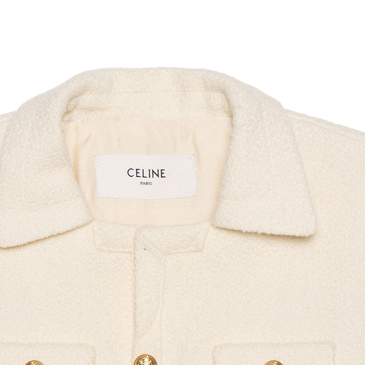 (Women) CELINE SS23  Chalk White Short-Sleeve Casual Button-Up Jacket. 2V97O371R-01RD 圖 4