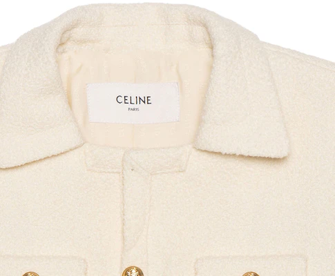 (W) CELINE SS23 Chaqueta Casual Blanca de Manga Corta con Botones. 2V97O371R-01RD Shop (W) CELINE SS23 Chaqueta Casual Blanca de Manga Corta con Botones. 2V97O371R-01RD