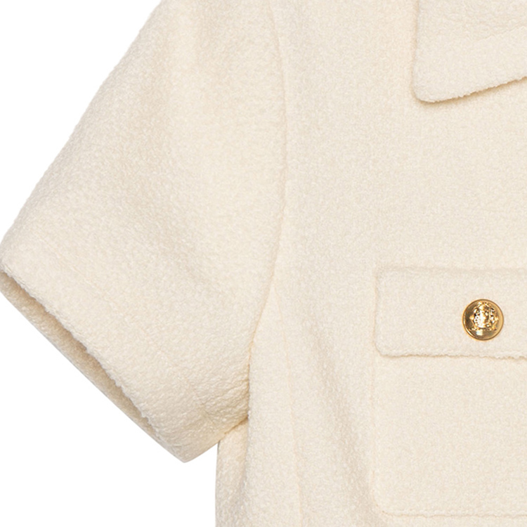 (Women) CELINE SS23  Chalk White Short-Sleeve Casual Button-Up Jacket. 2V97O371R-01RD 圖 5