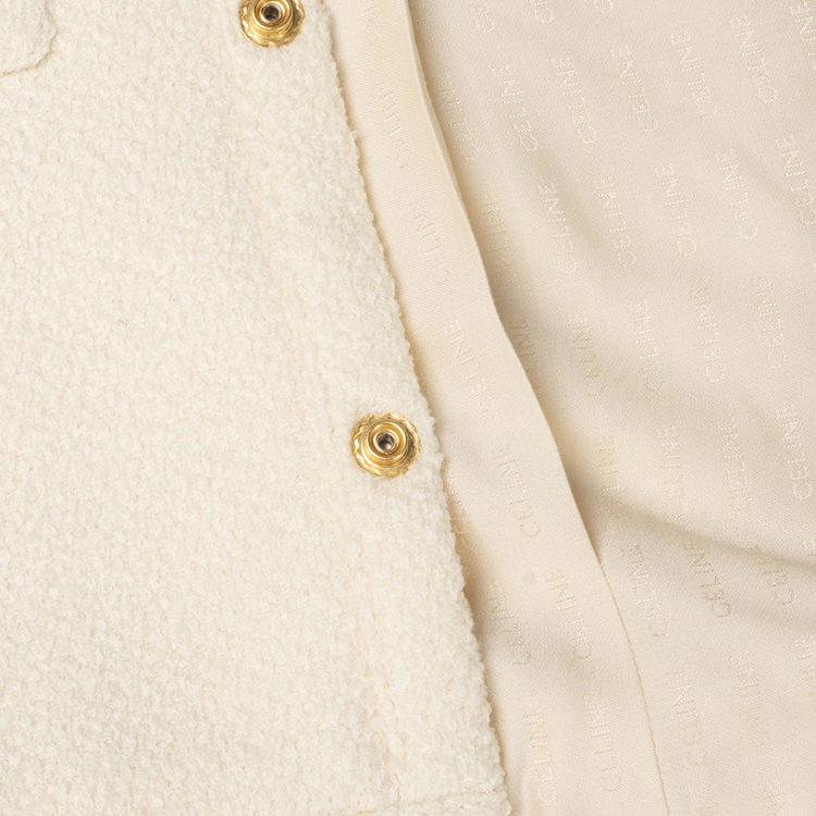 (Women) CELINE SS23  Chalk White Short-Sleeve Casual Button-Up Jacket. 2V97O371R-01RD 圖 7