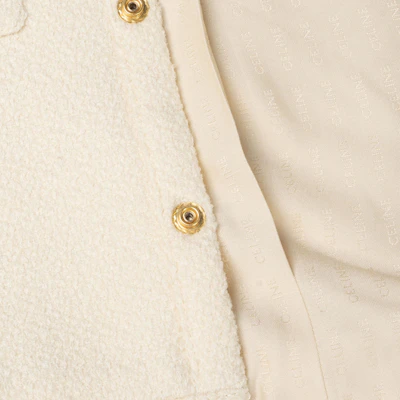 (W) CELINE SS23 Chaqueta Casual Blanca de Manga Corta con Botones. 2V97O371R-01RD Sizing (W) CELINE SS23 Chaqueta Casual Blanca de Manga Corta con Botones. 2V97O371R-01RD