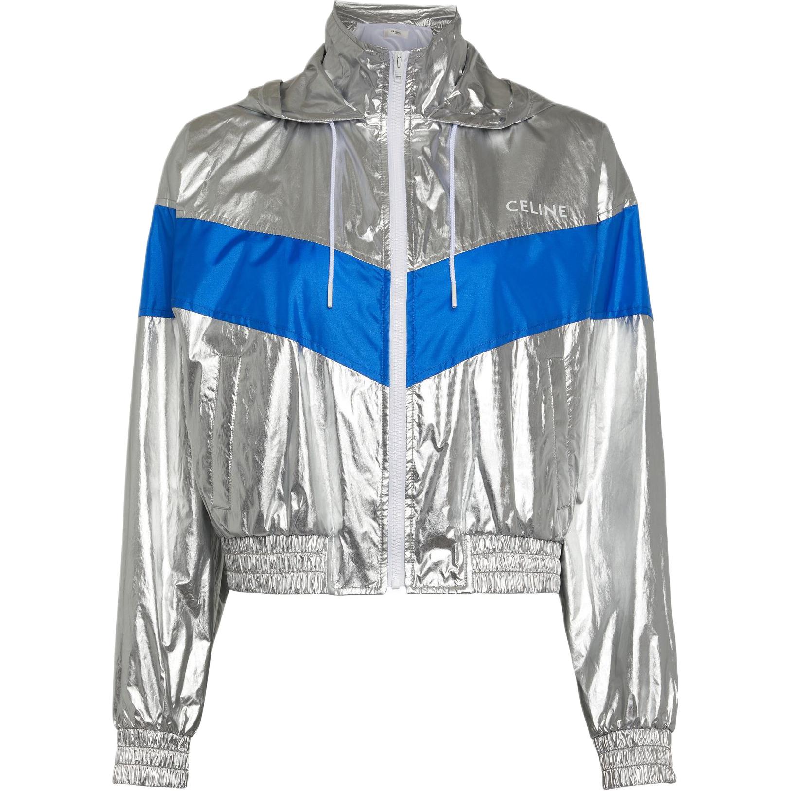 (Women) CELINE SS23  Colorblock Hooded Jacket Silver. 2W855819L-06AM