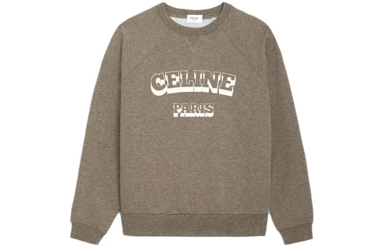 Order (W) Sudadera Manga Larga CELINE SS23 Colorblock Estampado Letras Marrón Claro 2Y30D450I-19LD