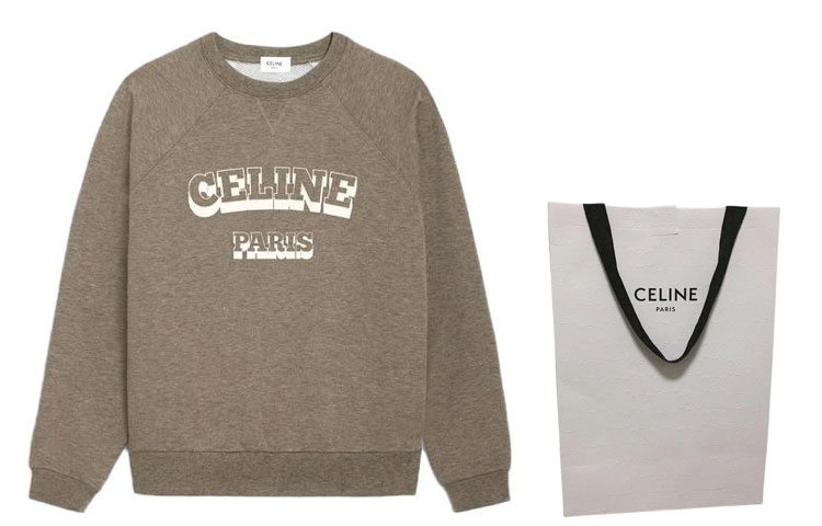 Shop (W) Sudadera Manga Larga CELINE SS23 Colorblock Estampado Letras Marrón Claro 2Y30D450I-19LD