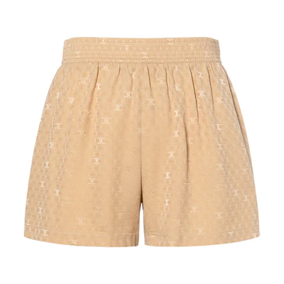 (Women) CELINE SS23 High-Waist Logo Shorts Caramel Brown. 2P711779R-04CA