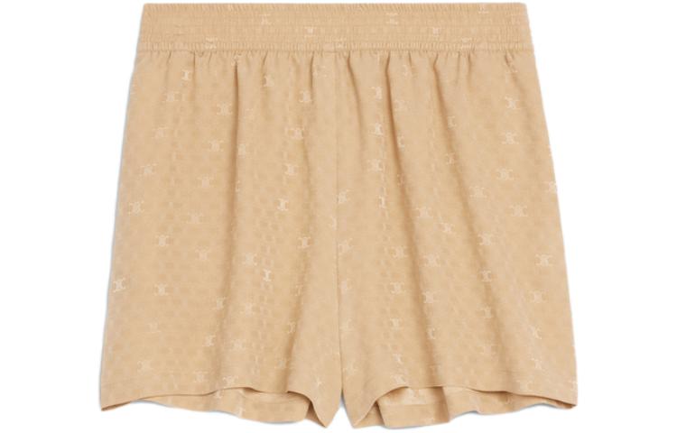 Order (W) CELINE SS23 Shorts de Cintura Alta Logo Marrón Caramelo. 2P711779R-04CA