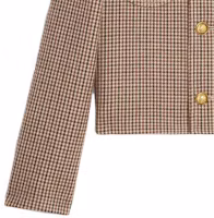 Sizing (W) CELINE SS23 酒紅色千鳥格紋雙排扣西裝外套 2V77R064V-28BZ