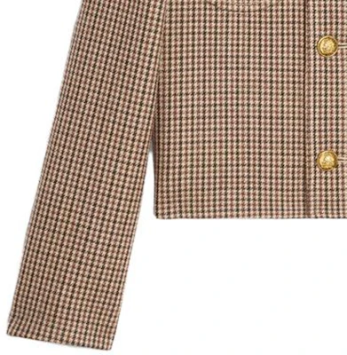 (Women) CELINE SS23 Houndstooth Double-Breasted Jacket in Burgundy. 2V77R064V-28BZ Sizing (Women) CELINE SS23 Houndstooth Double-Breasted Jacket in Burgundy. 2V77R064V-28BZ