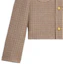 Sizing (Women) CELINE SS23 Houndstooth Double-Breasted Jacket in Burgundy. 2V77R064V-28BZ