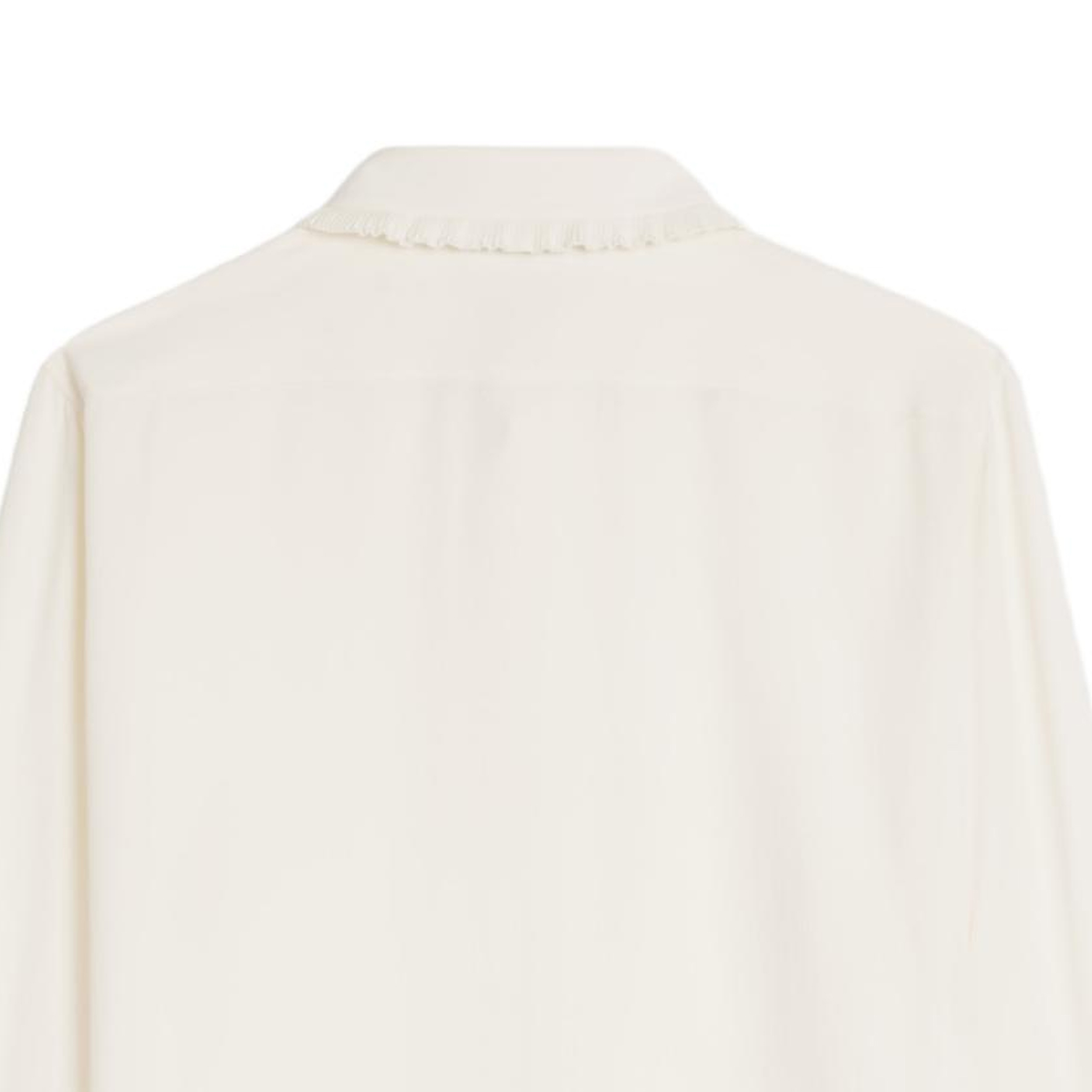 Sizing (Women) CELINE SS23  Ivory White Pleated Long Sleeve Shirt. 2C02A008D-01AV