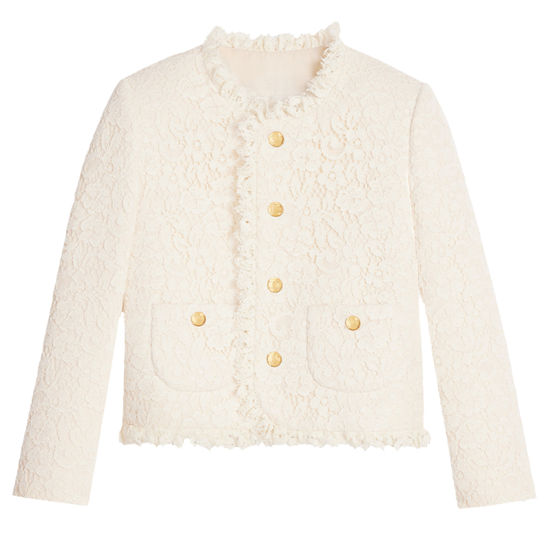 (Women) CELINE SS23  Lace Button-Up Jacket Beige 2V57P267V-97IV