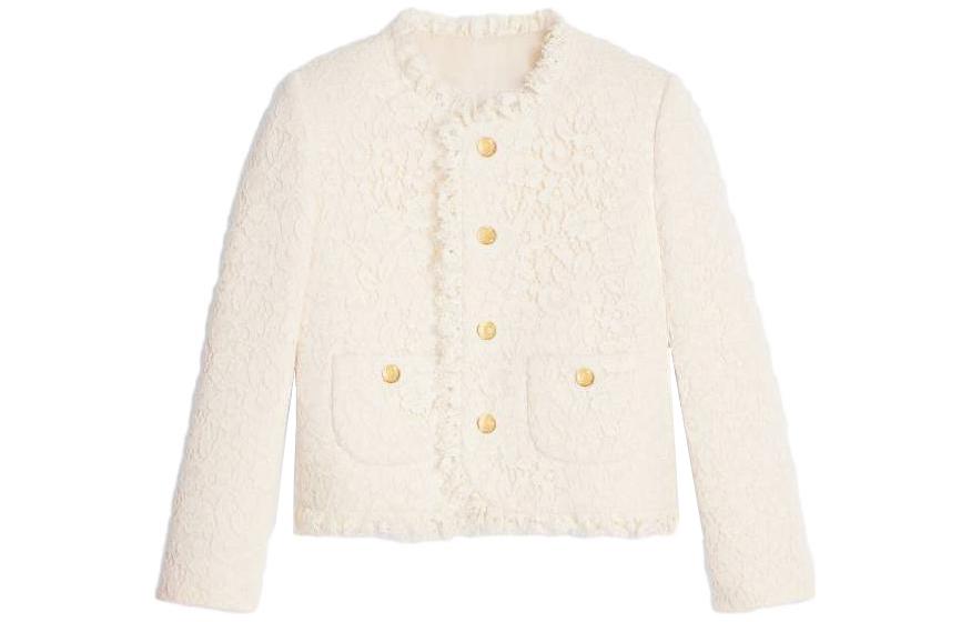 Order (W) CELINE SS23 Jaket Beige dengan Kancing Renda Terbaru. 2V57P267V-97IV