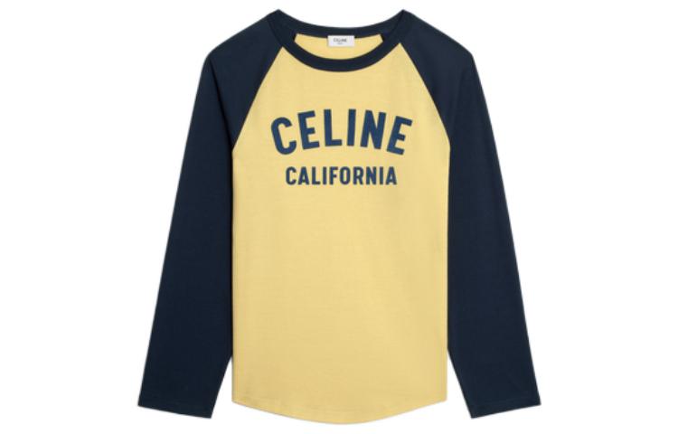 (Women) CELINE SS23  Lemon Yellow Logo Print Long-Sleeve T-Shirt 2X19H671Q-11LD 圖 2
