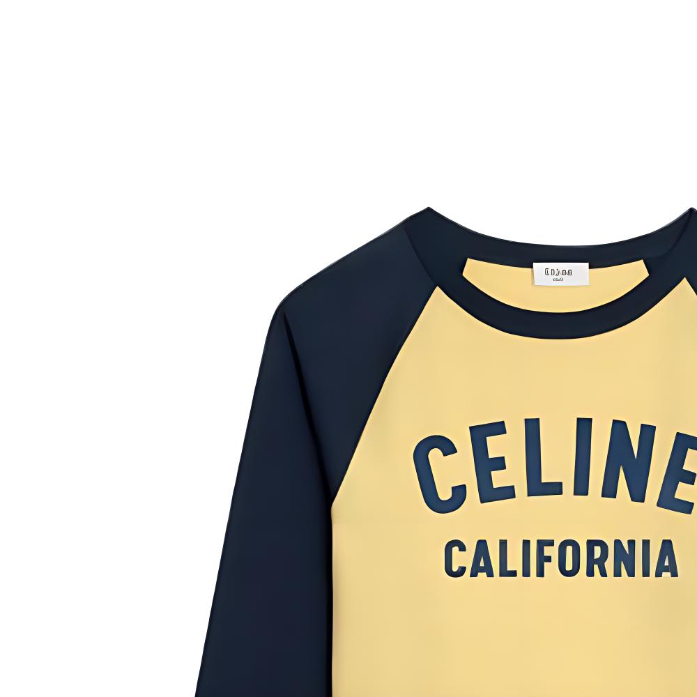 (Women) CELINE SS23  Lemon Yellow Logo Print Long-Sleeve T-Shirt 2X19H671Q-11LD 圖 4