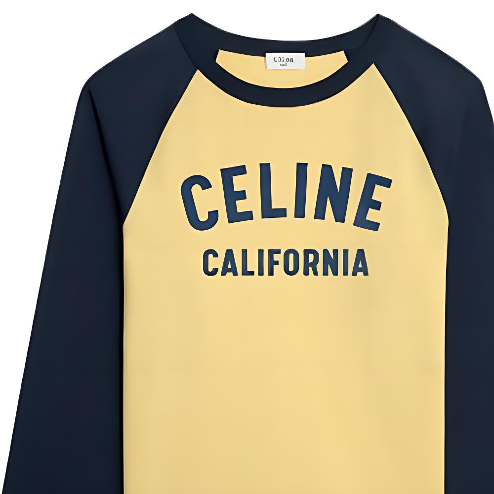 (Women) CELINE SS23  Lemon Yellow Logo Print Long-Sleeve T-Shirt 2X19H671Q-11LD 圖 6