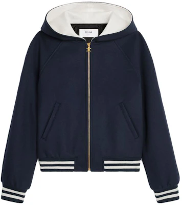 (Women) CELINE SS23 Letter Print Striped Hooded Jacket in Ocean Blue. 2V98P6700-07MR Buy (Women) CELINE SS23 Letter Print Striped Hooded Jacket in Ocean Blue. 2V98P6700-07MR