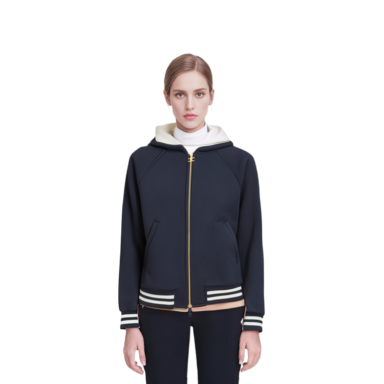 (Women) CELINE SS23  Letter Print Striped Hooded Jacket in Ocean Blue. 2V98P6700-07MR 圖 4