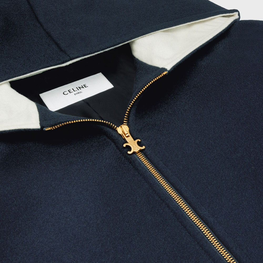 (Women) CELINE SS23  Letter Print Striped Hooded Jacket in Ocean Blue. 2V98P6700-07MR 圖 6