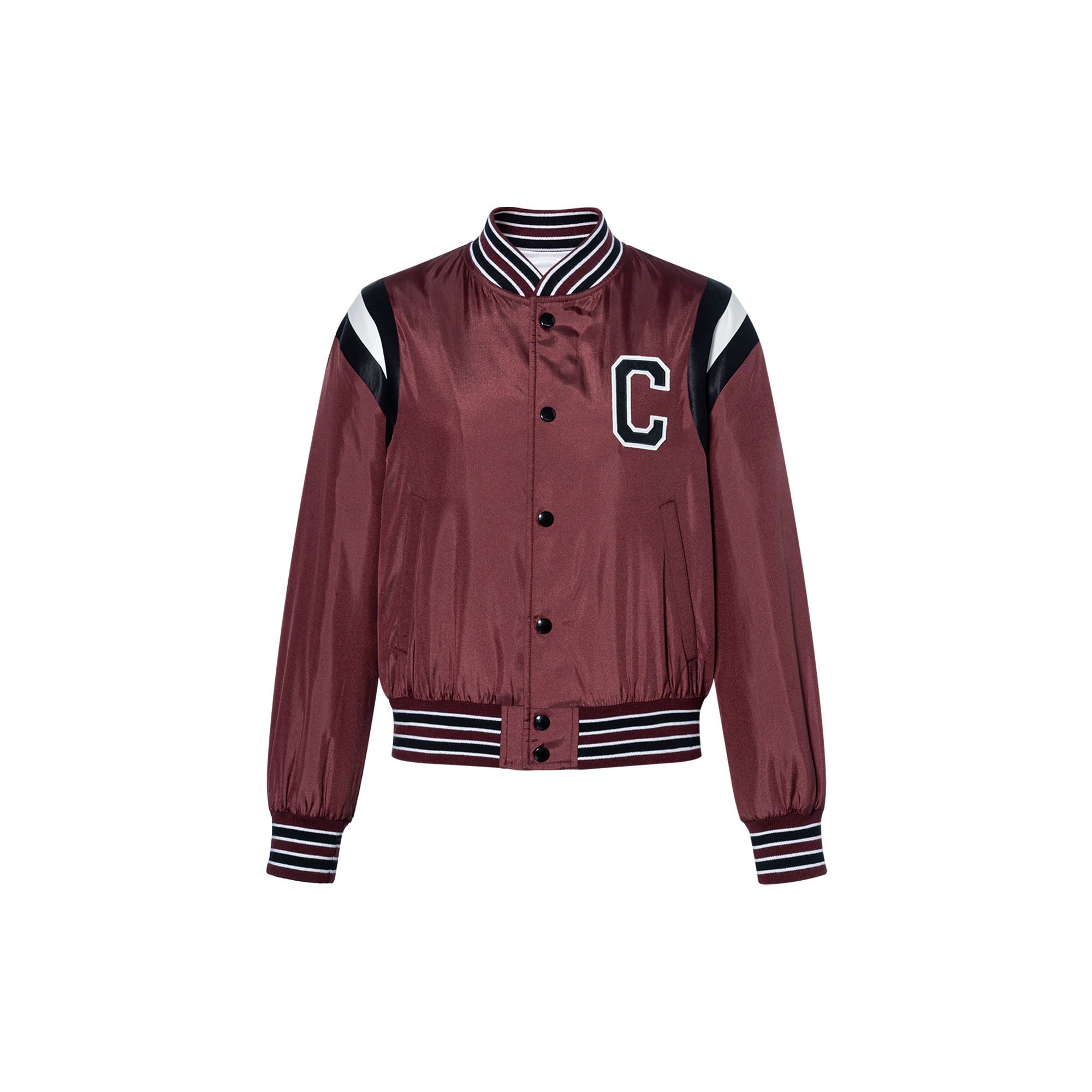 (Women) CELINE SS23  Letter Print Striped Short Bomber Jacket. 2W803497M-28BD