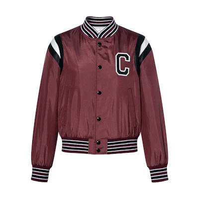 (Women) CELINE SS23 Letter Print Striped Short Bomber Jacket. 2W803497M-28BD