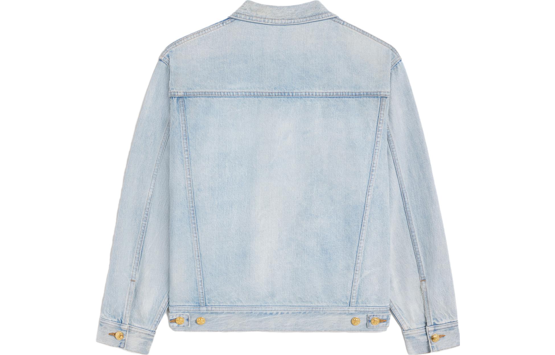 (Women) CELINE SS23  Light Blue Washed Denim Jacket with Flap Chest Pockets. 2Q682026V-06AS 圖 3