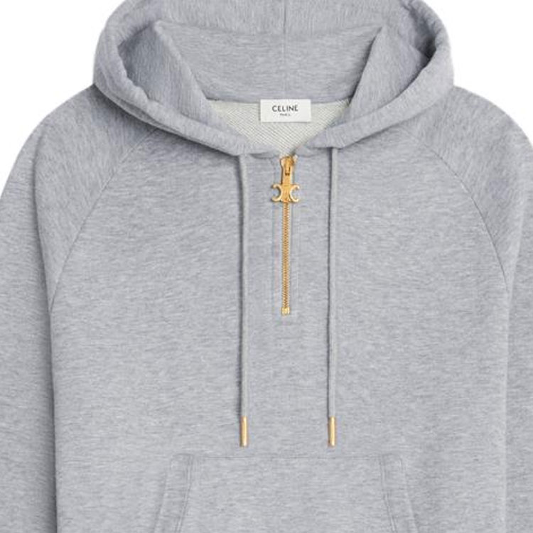 (Women) CELINE SS23  Light Gray Solid Color Pullover Hoodie. 2Y14D450I-09ME 圖 5