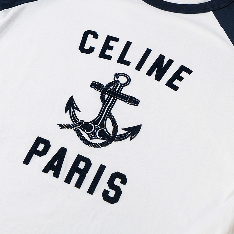 Details for (W) CELINE SS23 海军蓝短袖T恤 印花标志款式 2X35G671Q-01MA