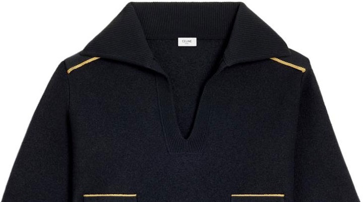 (W) セリーヌ SS23 ネイビーブルー カラーブロック ポケット プルオーバー ニットセーター。 2ADK8828V-07NY Details for (W) セリーヌ SS23 ネイビーブルー カラーブロック ポケット プルオーバー ニットセーター。 2ADK8828V-07NY