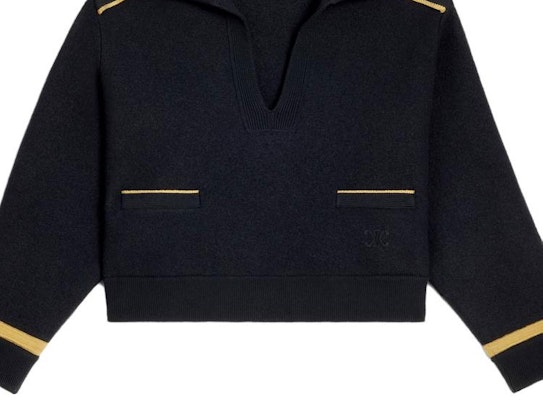 (W) セリーヌ SS23 ネイビーブルー カラーブロック ポケット プルオーバー ニットセーター。 2ADK8828V-07NY Sizing (W) セリーヌ SS23 ネイビーブルー カラーブロック ポケット プルオーバー ニットセーター。 2ADK8828V-07NY