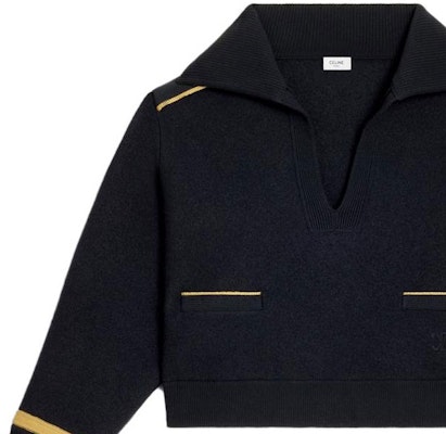 (W) セリーヌ SS23 ネイビーブルー カラーブロック ポケット プルオーバー ニットセーター。 2ADK8828V-07NY Cheap (W) セリーヌ SS23 ネイビーブルー カラーブロック ポケット プルオーバー ニットセーター。 2ADK8828V-07NY