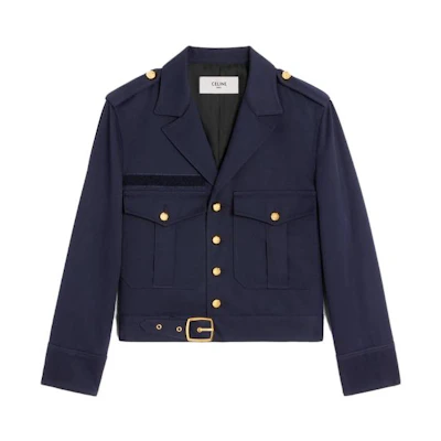 (Women) CELINE SS23 Navy Blue Single-Breasted Pocket Flap Jacket 2W901092D-07MR