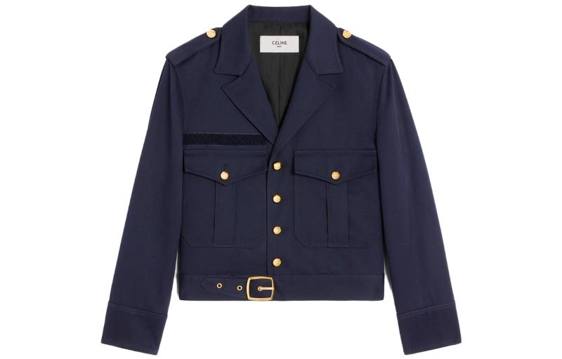 Order (W) 셀린느 SS23 네이비 블루 싱글브레스티드 포켓 플랩 재킷 2W901092D-07MR