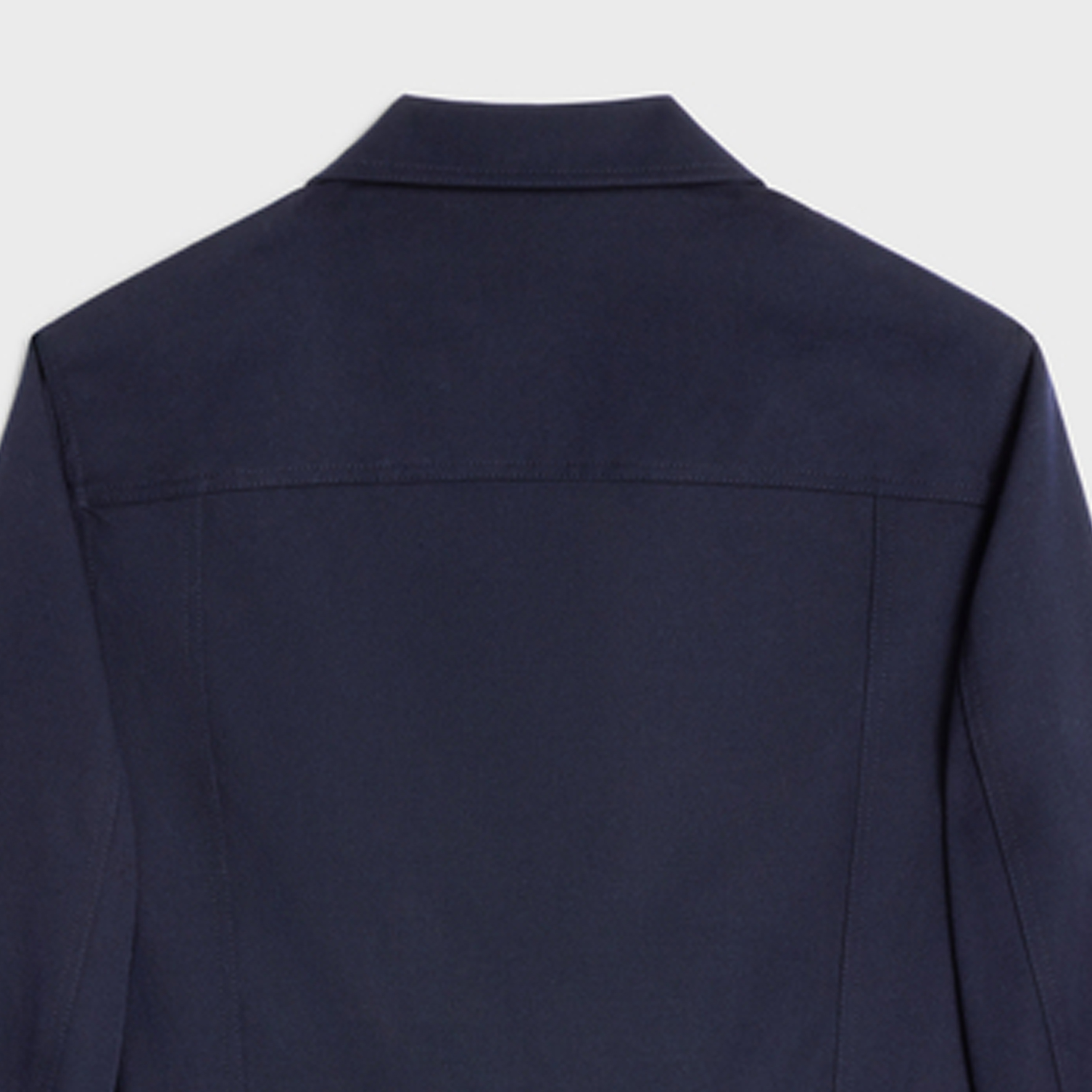 Sizing (W) 셀린느 SS23 네이비 블루 싱글브레스티드 포켓 플랩 재킷 2W901092D-07MR