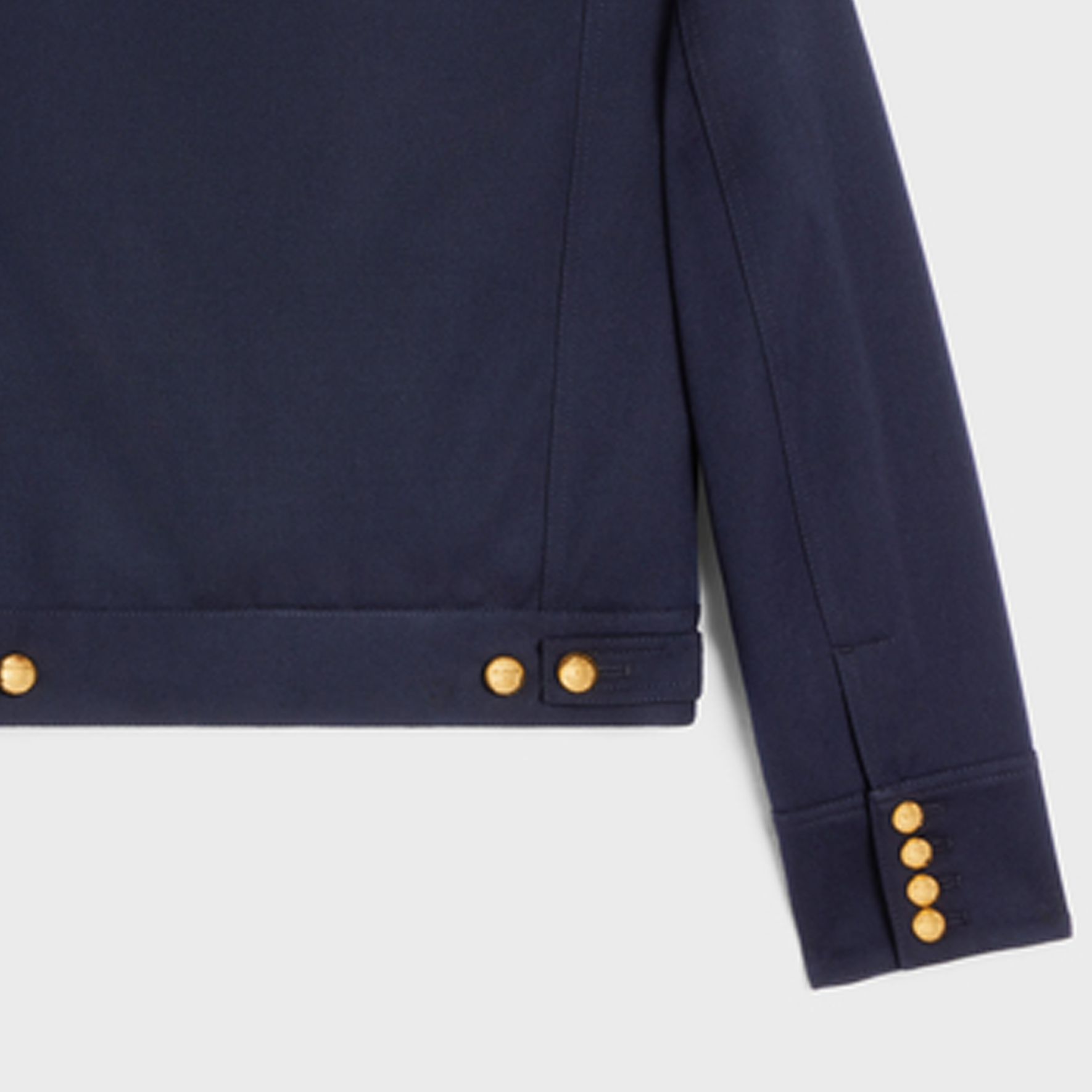 Cheap (W) 셀린느 SS23 네이비 블루 싱글브레스티드 포켓 플랩 재킷 2W901092D-07MR