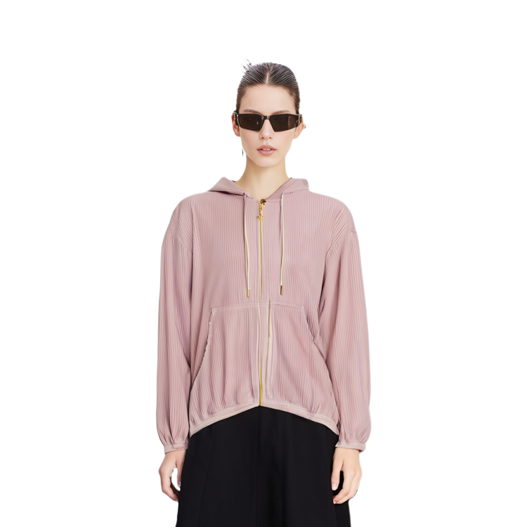 (Women) CELINE SS23  Pink Corduroy Zip-Up Hoodie 2Q560211T-07IA 圖 6