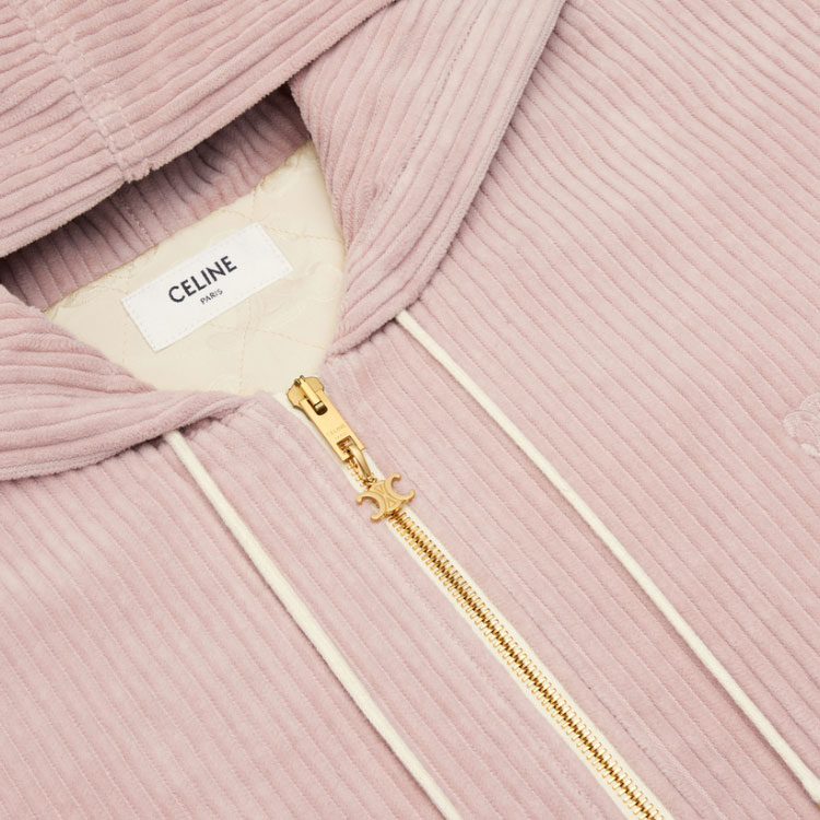 (Women) CELINE SS23  Pink Corduroy Zip-Up Hoodie 2Q560211T-07IA 圖 7